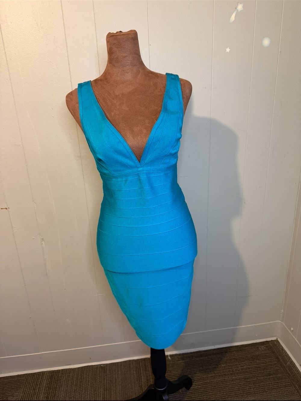 WOW COUTURE aqua Bandage mini Dress Size S